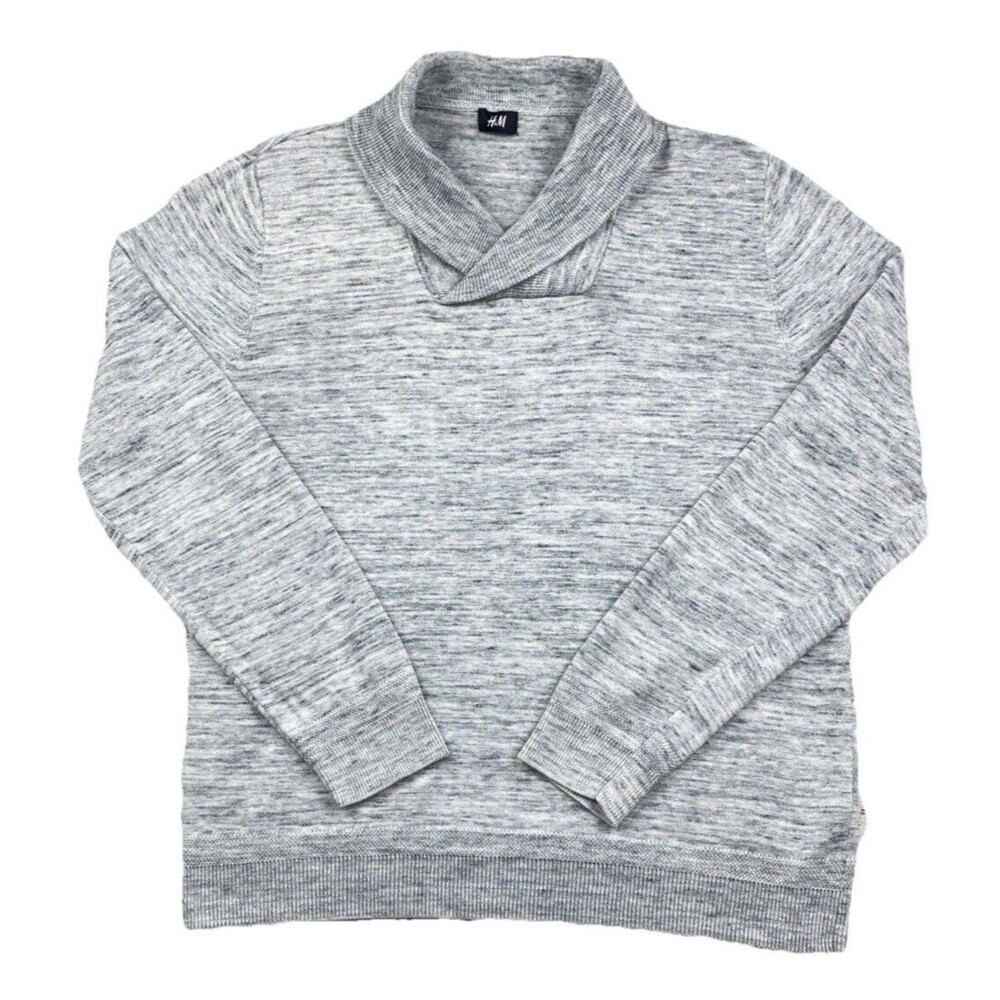 H&M Sweater Women's Medium Heather Gray Long Sleeve Pullover Tight Knit